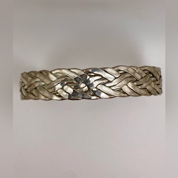 Vintage sterling silver woven cuff bracelet - Picture 3 of 5